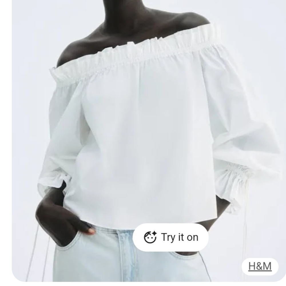 Express White Off-Shoulder Blouse